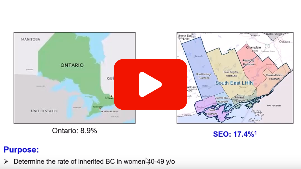 August 16, 2023 | Poor survival in women 40-49 with breast cancer in Southeast ON: nature or nurture? - Dr. Paola Nasute Fauerbach, QCRI CBG Division